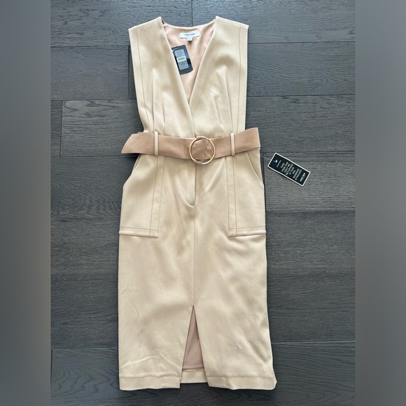 Ever New Womens Piper pinafore camel dress sz 8 - Picture 1 of 16